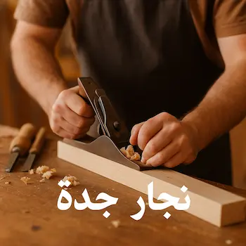 نجار جدة يعمل على تفصيل الخشب